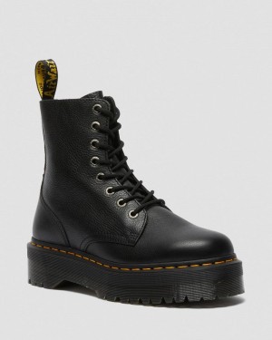 Dr Martin Martens Jadon III Boot Pisa Leather Platforms (Pisa) Platforms Boots Black | XY26-S4MX