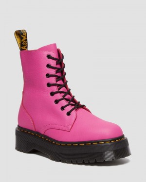 Dr Martin Martens Jadon III Boot Pisa Leather Platforms (Pisa) Platforms Boots Thrift Pink | HY33-W7WF