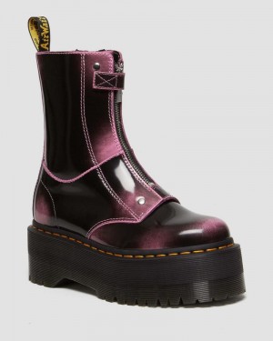 Dr Martin Martens Jetta Hi Max Distressed Leather Platform Boots (Arcadia) Platforms Boots Fondant Pink | VV01-C2HS