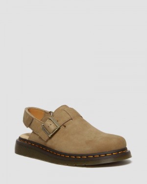 Dr Martin Martens Jorge II Tumbled Nubuck Leather Slingback Mules (Tumbled Nubuck) Sandals Savannah Tan | XO70-X0CD