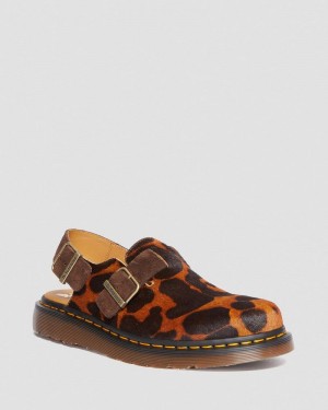 Dr Martin Martens Jorge Made in England Hair On Slingback Mule (Hair On) Sandals Ocelot | NR43-C4SA