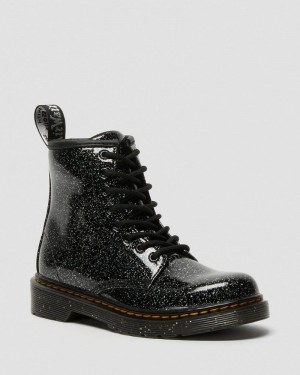 Dr Martin Martens Junior 1460 Glitter Lace Up Boots (Cosmic Glitter) Boots Black | TZ06-C2RJ