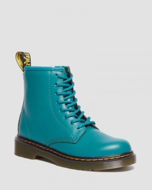 Dr Martin Martens Junior 1460 Leather Lace Up Boots (Romario) Boots Teal Green | UN06-T5LF