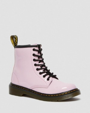 Dr Martin Martens Junior 1460 Patent Leather Lace Up Boots (Patent Leather) Boots Pale Pink | SY37-N8JP