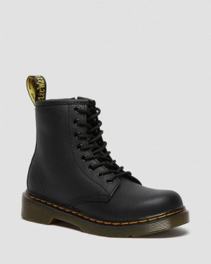 Dr Martin Martens Junior 1460 Softy T Leather Lace Up Boots (Softy T) Boots Black | YJ74-L6NB