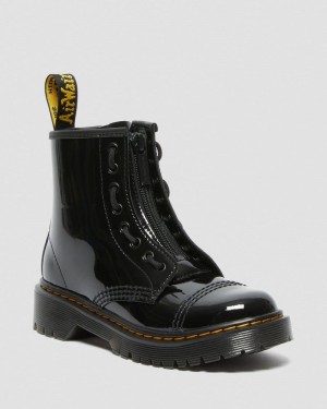 Dr Martin Martens Junior Sinclair Bex Patent Leather Boots (Patent Leather) Boots Black | CS30-M0OZ