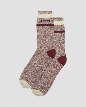 Dr Martin Martens Marl Organic Socks (Cotton Blend) Socks Oxblood | AD26-A1HZ