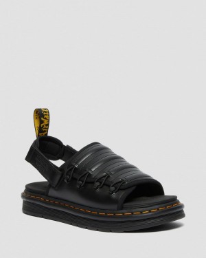 Dr Martin Martens Mura Suicoke Leather Sandals Sandals Black | UH98-X8QR