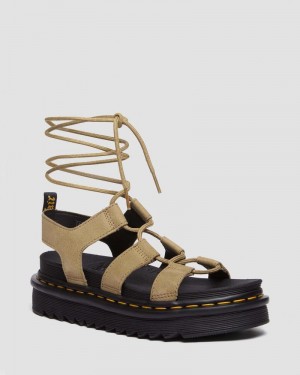 Dr Martin Martens Nartilla Tumbled Nubuck Leather Gladiator Sandals (Tumbled Nubuck) Platforms Sandals Savannah Tan | TF08-D9ZG