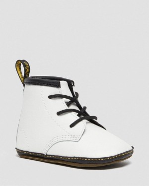 Dr Martin Martens Newborn 1460 Auburn Leather Booties (Mason Pu Split+Mason Nw Synthetic) Boots White | HZ50-K3WS