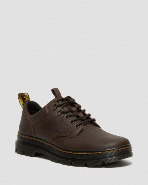 Dr Martin Martens Reeder Crazy Horse Leather Utility Shoes (Crazy Horse) Shoes Dark Brown | VU39-V3CW