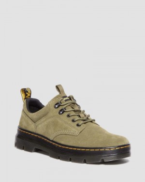 Dr Martin Martens Reeder Suede Utility Shoes (E.H.Suede) Boots Dms Olive | FL37-Q1QV