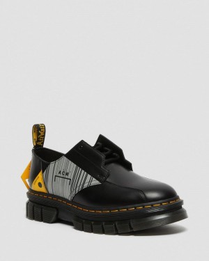 Dr Martin Martens Rikard A-Cold-Wall* Leather Platform Shoes (Smooth Leather) Platforms Shoes Black | FN55-I0DV