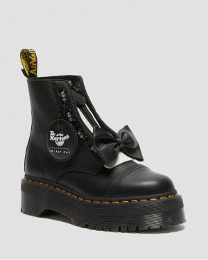 Dr Martin Martens Sinclair Lazy Oaf Leather Platform Boots (Pisa) Boots Black | ZO15-E3QU