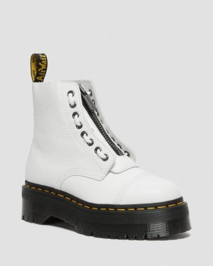 Dr Martin Martens Sinclair Milled Nappa Leather Platform Boots (Milled Nappa) Platforms Boots White | XG95-N5AG