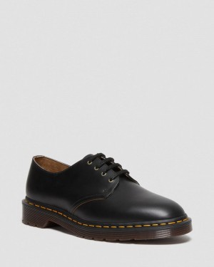 Dr Martin Martens Smiths Vintage Smooth Leather Dress Shoes (Valentine Smooth) Shoes Black | ID14-Q5AN