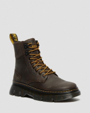 Dr Martin Martens Tarik Crazy Horse Leather Utility Boots (Crazy Horse) Boots Dark Brown | ZW92-K0PN