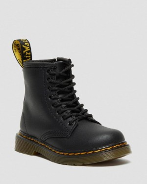 Dr Martin Martens Toddler 1460 Softy T Leather Lace Up Boots (Softy T) Boots Black | MY30-K9YM