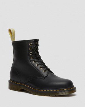 Dr Martin Martens Vegan 1460 Felix Lace Up Boots (Felix Rub Off) Boots Black | TR63-O4VI