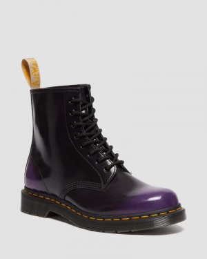 Dr Martin Martens Vegan 1460 Lace Up Boots (Oxford Rub Off) Boots Black/rich Purple | PU01-M0PR