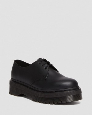 Dr Martin Martens Vegan 1461 Mono Felix Platform Shoes (Felix Rub Off) Platforms Shoes Black | PB22-U3FR