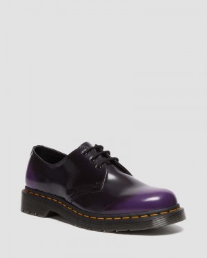 Dr Martin Martens Vegan 1461 Oxford Shoes (Oxford Rub Off) Shoes Black/rich Purple | FB47-H7JK