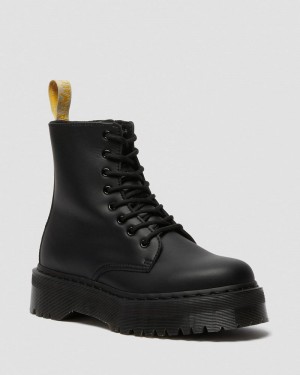 Dr Martin Martens Vegan Jadon II Boot Mono Platforms (Felix Rub Off) Platforms Boots Black | HN04-K2OZ