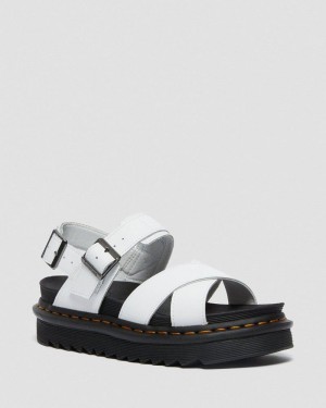 Dr Martin Martens Voss II - Leather Strap Sandals (Hydro Leather) Platforms Sandals White | MG08-P4WB