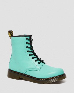 Dr Martin Martens Youth 1460 Leather Lace Up Boots (Romario) Boots Peppermint Green | AA55-F3UE