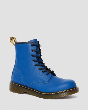 Dr Martin Martens Youth 1460 Leather Lace Up Boots (Romario) Boots Blue | PO36-H1ZD