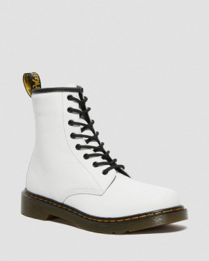 Dr Martin Martens Youth 1460 Leather Lace Up Boots (Romario) Boots White | NC41-B4TB