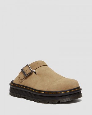 Dr Martin Martens Zebzag Suede Casual Singback Platform Mules (E.H.Suede) Sandals Savannah Tan | TE31-D7YW