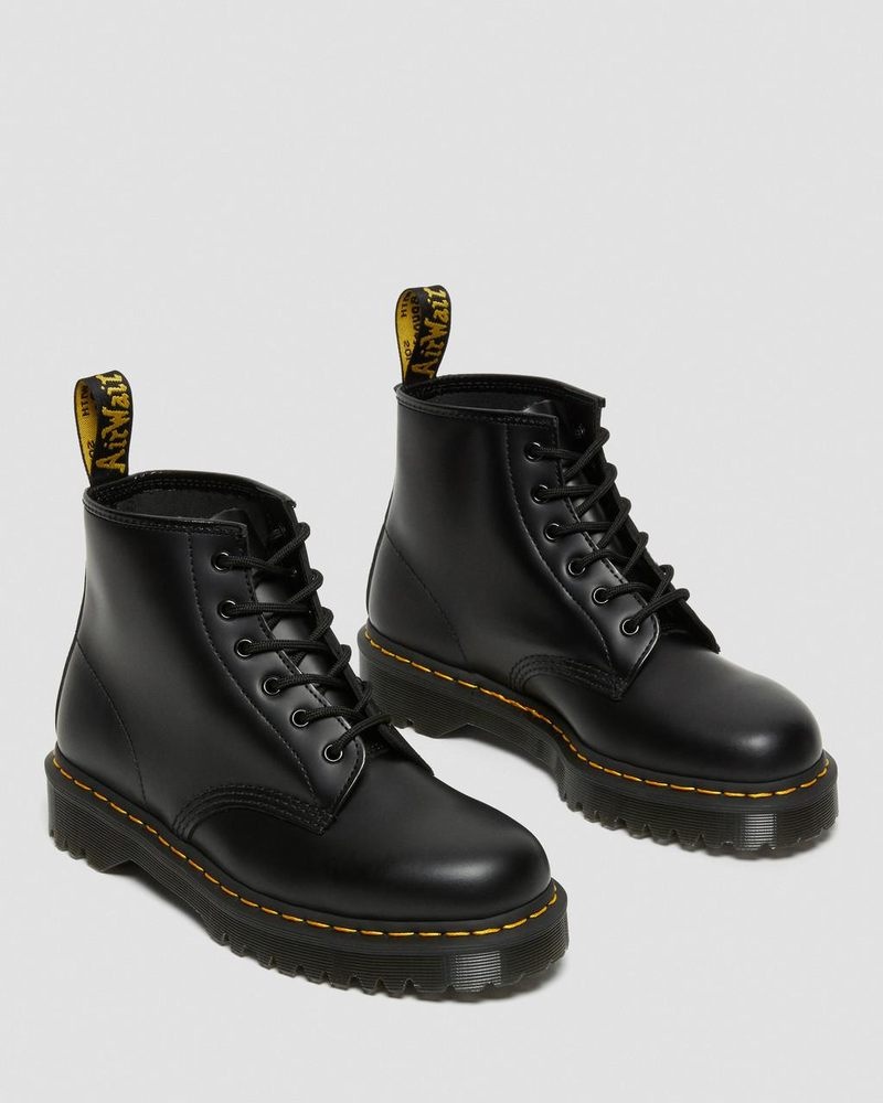 Dr Martin Martens 101 Bex Smooth Leather Ankle Boots (Smooth Leather) Platforms Boots Black | YF99-H2GP