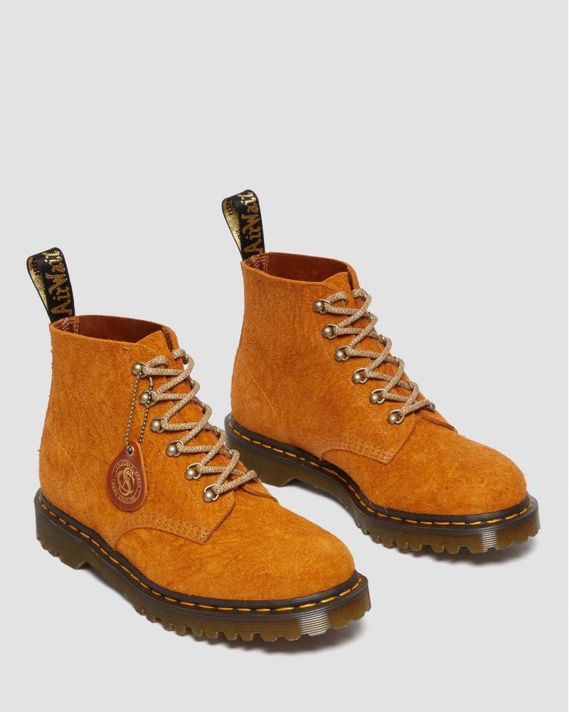 Dr Martin Martens 101 Made in England Hardware Suede Ankle Boots Boots Burnt Yellow | FP34-R2HR