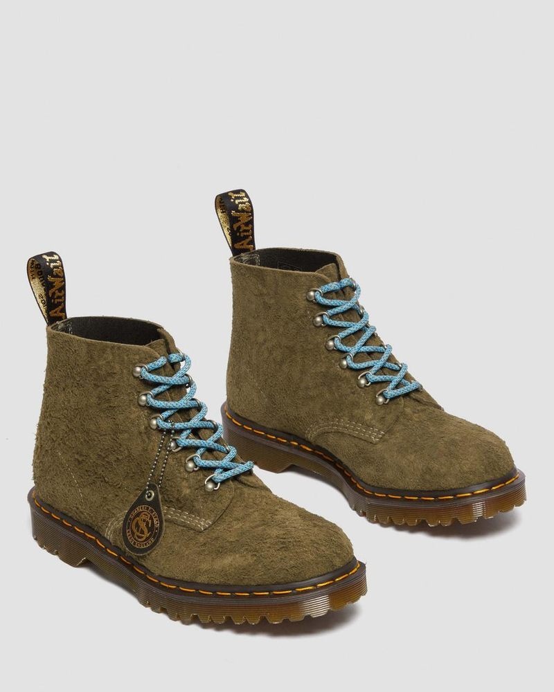 Dr Martin Martens 101 Made in England Hardware Suede Ankle Boots Boots Olive | MR79-B0NC