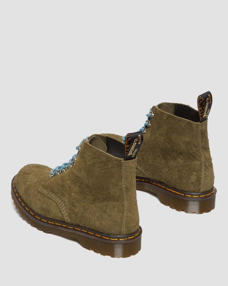 Dr Martin Martens 101 Made in England Hardware Suede Ankle Boots Boots Olive | MR79-B0NC