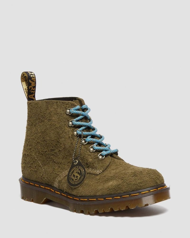 Dr Martin Martens 101 Made in England Hardware Suede Ankle Boots Boots Olive | MR79-B0NC