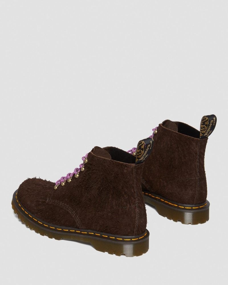 Dr Martin Martens 101 Made in England Hardware Suede Ankle Boots Boots Dark Brown | ZB94-R7WI