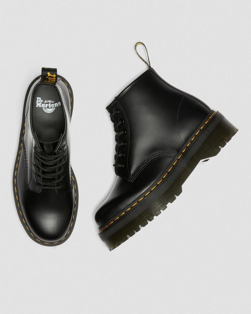 Dr Martin Martens 101 Smooth Leather Platform Ankle Boots (Smooth Leather) Boots Black | EA38-N1BH