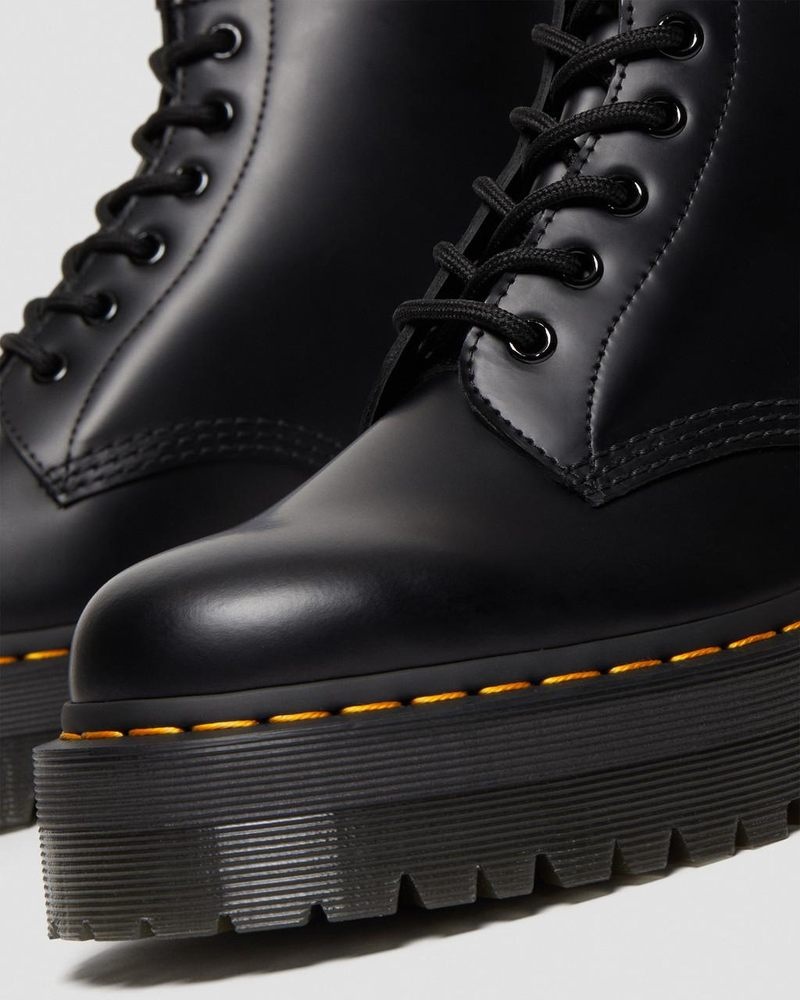 Dr Martin Martens 101 Smooth Leather Platform Ankle Boots (Smooth Leather) Platforms Black | KW92-R4CU