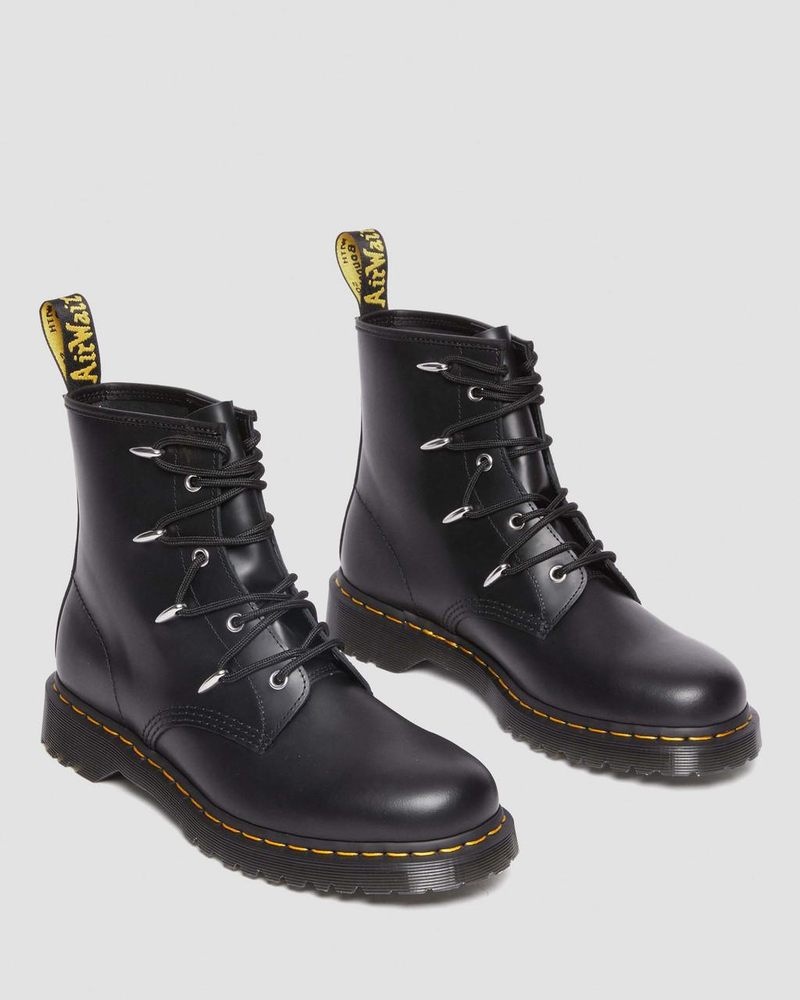 Dr Martin Martens 1460 Alien Hardware Leather Lace Up Boots (Danuibo) Boots Black | LZ93-B5VO