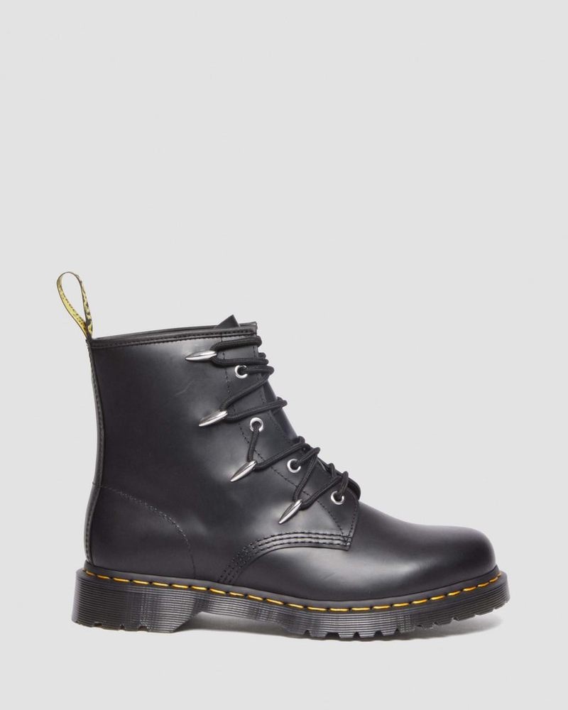 Dr Martin Martens 1460 Alien Hardware Leather Lace Up Boots (Danuibo) Boots Black | LZ93-B5VO