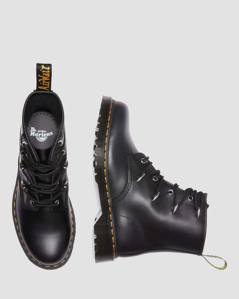 Dr Martin Martens 1460 Alien Hardware Leather Lace Up Boots (Danuibo) Boots Black | LZ93-B5VO