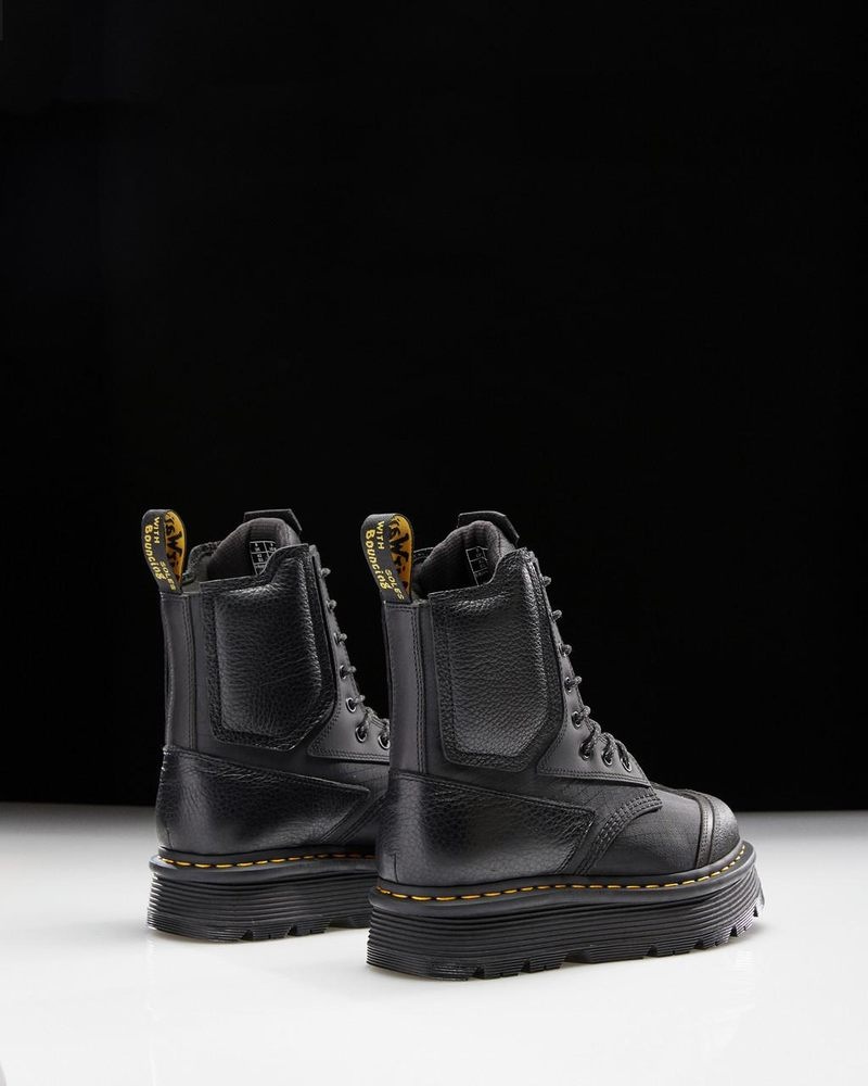 Dr Martin Martens 1460 Beta Zebzag Platform Boots (Lunar+Sorento+Hub Ripstop) Platforms Boots Black | CG66-V6SV