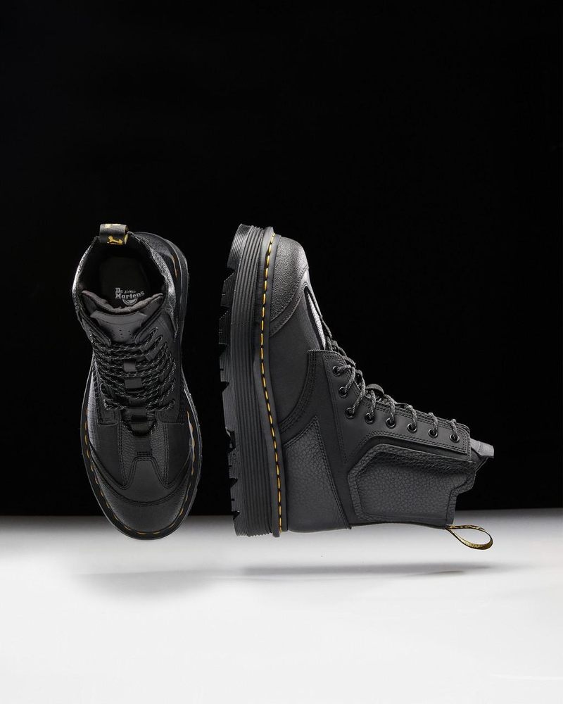 Dr Martin Martens 1460 Beta Zebzag Platform Boots (Lunar+Sorento+Hub Ripstop) Platforms Boots Black | CG66-V6SV