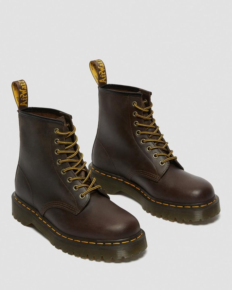 Dr Martin Martens 1460 Bex Crazy Horse Leather Lace Up Boots (Crazy Horse) Platforms Boots Dark Brown | DP79-B1GN