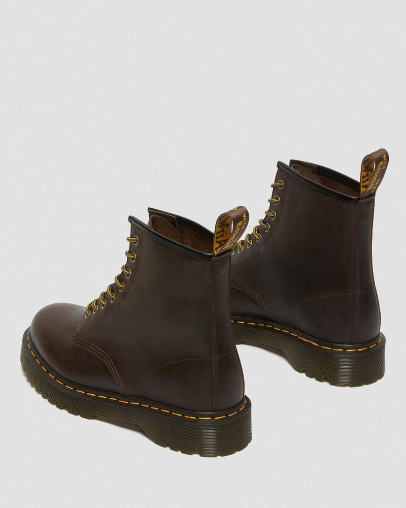 Dr Martin Martens 1460 Bex Crazy Horse Leather Lace Up Boots (Crazy Horse) Platforms Boots Dark Brown | DP79-B1GN