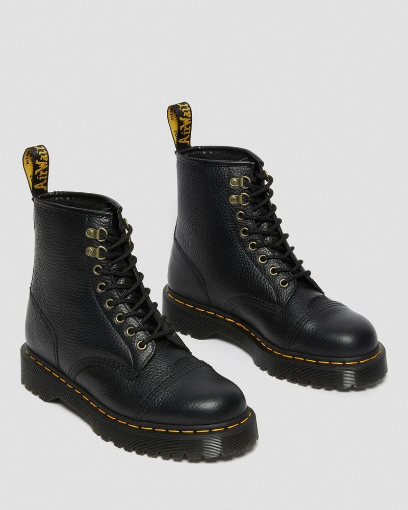 Dr Martin Martens 1460 Bex Fleece-Lined Leather Lace Up Boots (Milled Nappa) Platforms Boots Black | IH32-O3CL