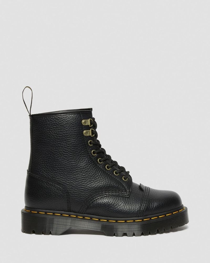 Dr Martin Martens 1460 Bex Fleece-Lined Leather Lace Up Boots (Milled Nappa) Platforms Boots Black | IU33-A1QY