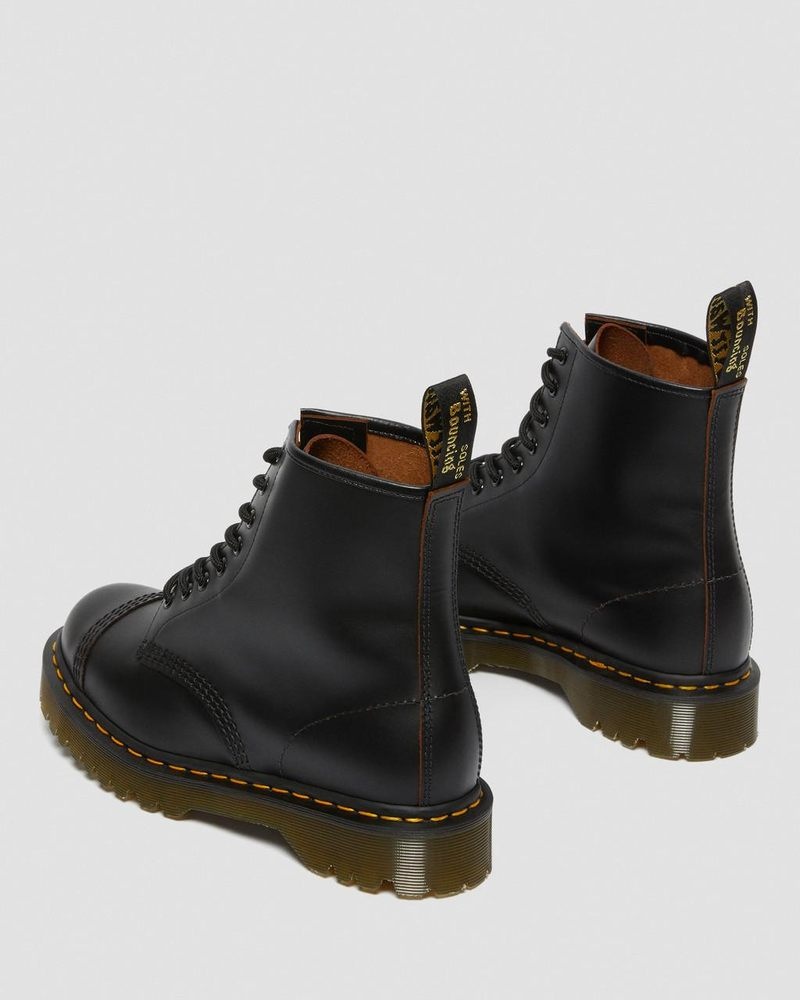 Dr Martin Martens 1460 Bex Made in England Toe Cap Lace Up Boots (Quilon) Platforms Black | RC22-Q5PZ